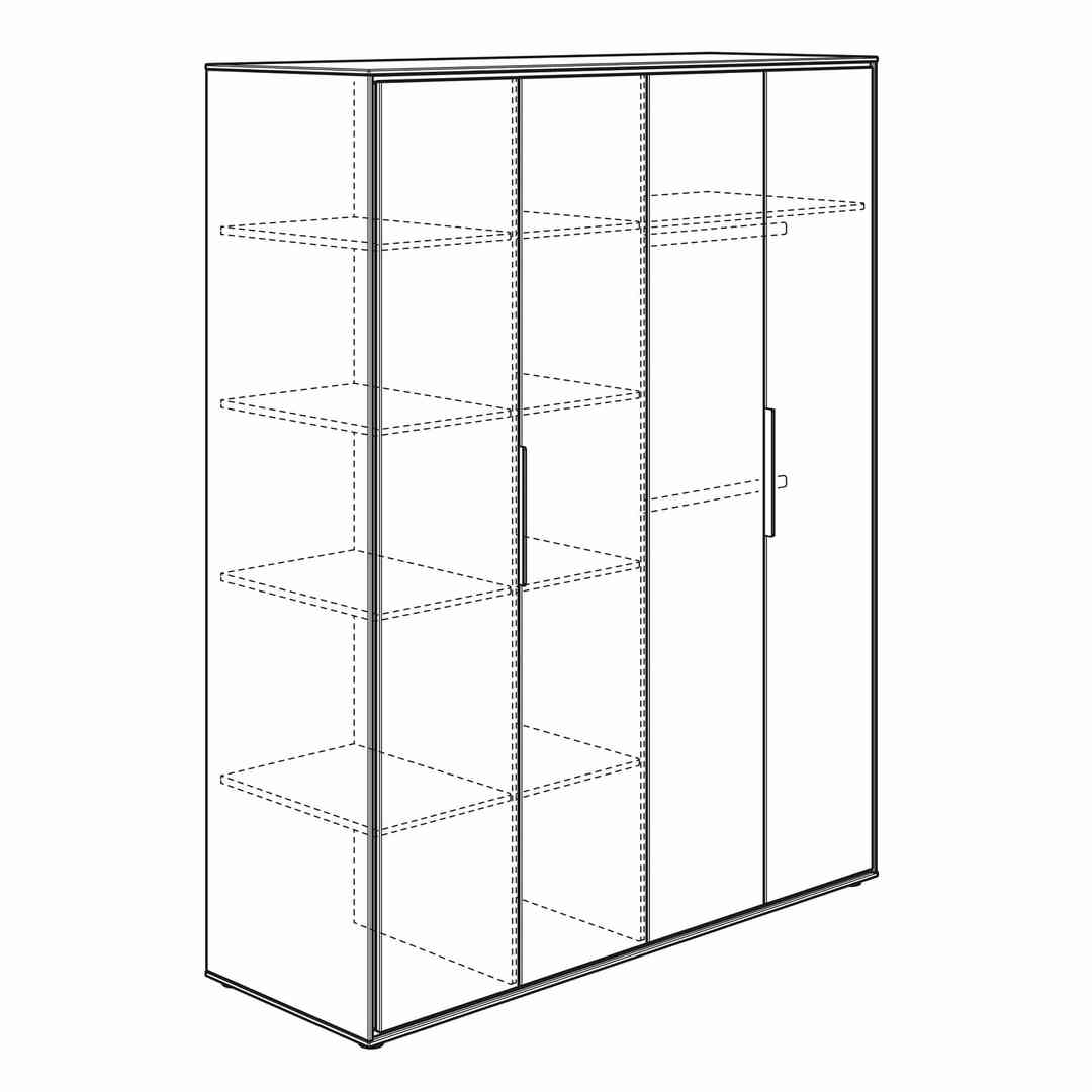 Kleiderschrank Lieven 4-türig 6