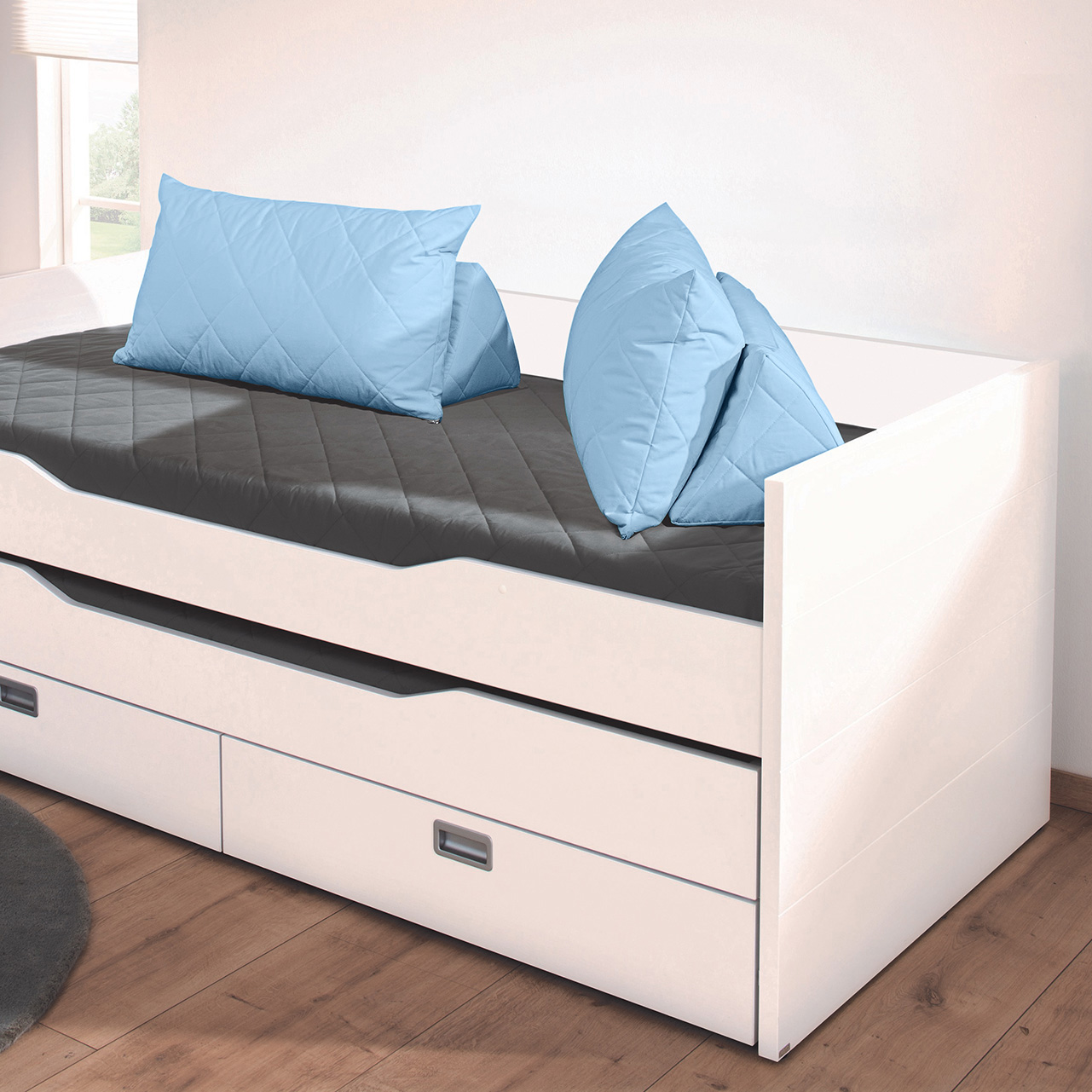 Chillkissen aus Baumwolle Hellblau