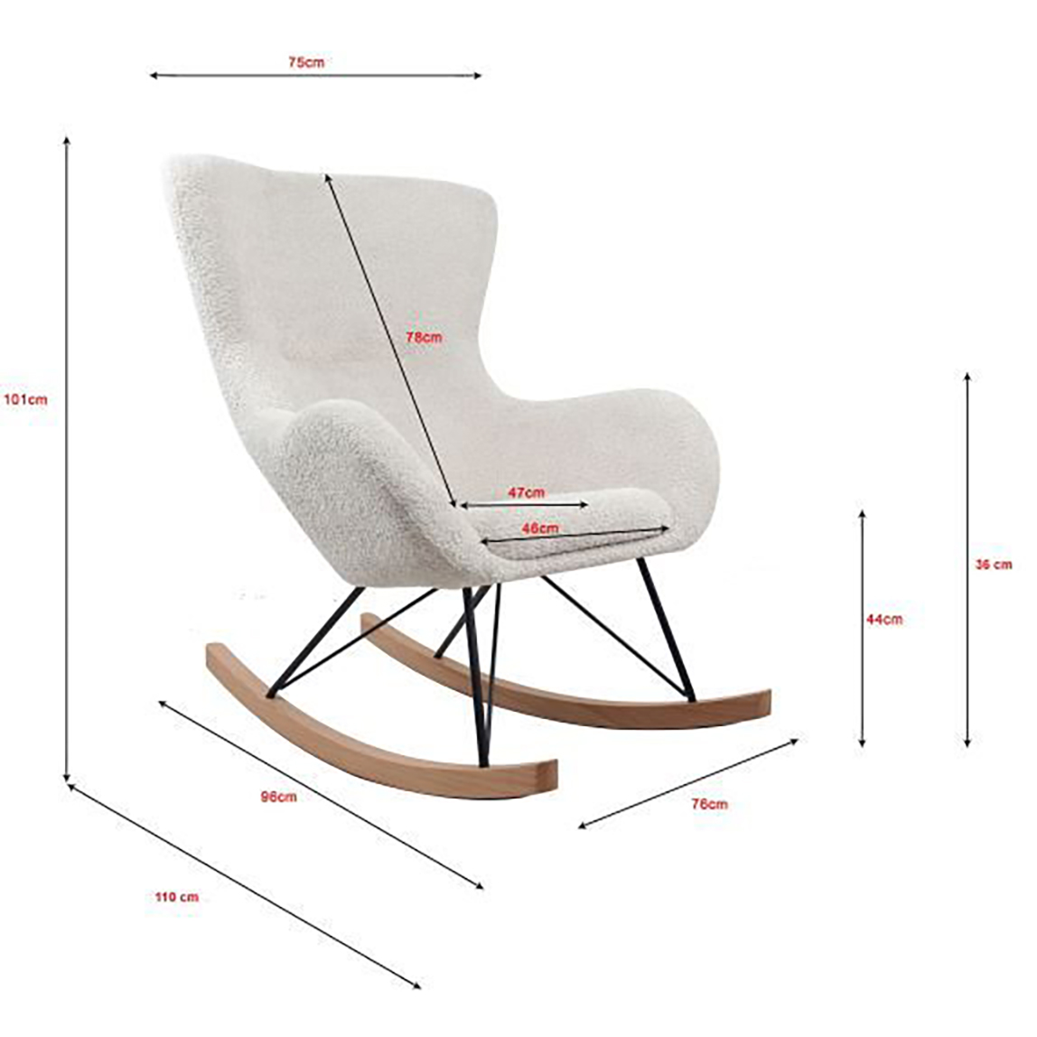 Schaukelstuhl Rocky Maxi Beige 3