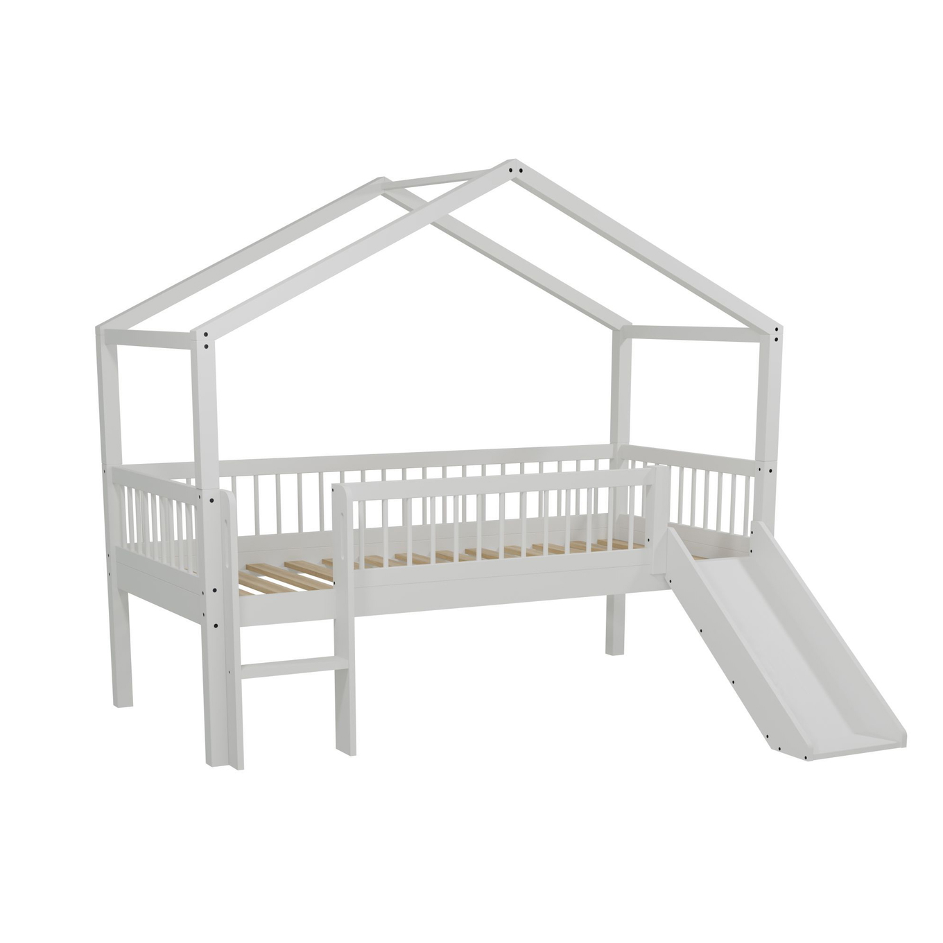 Hausbett Forrest mit Rutsche Weiss