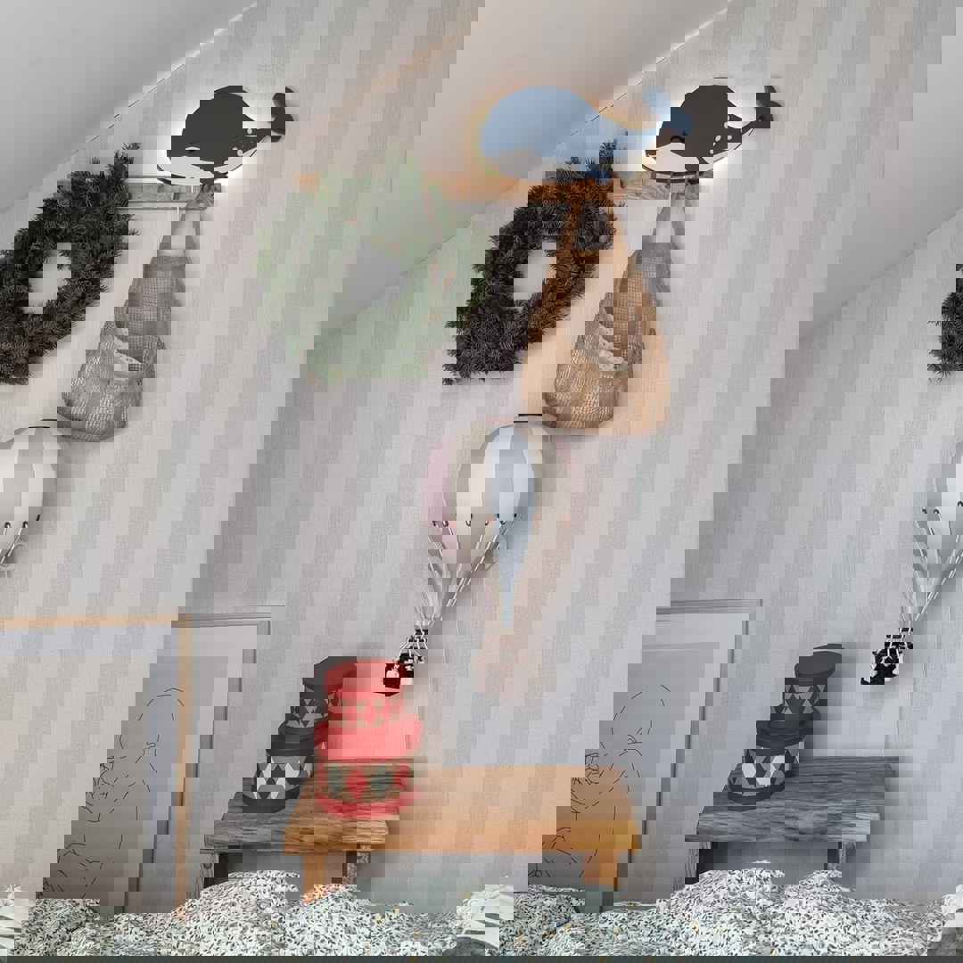 Deko Heissluftballon Creme Hellblau Lila S 3