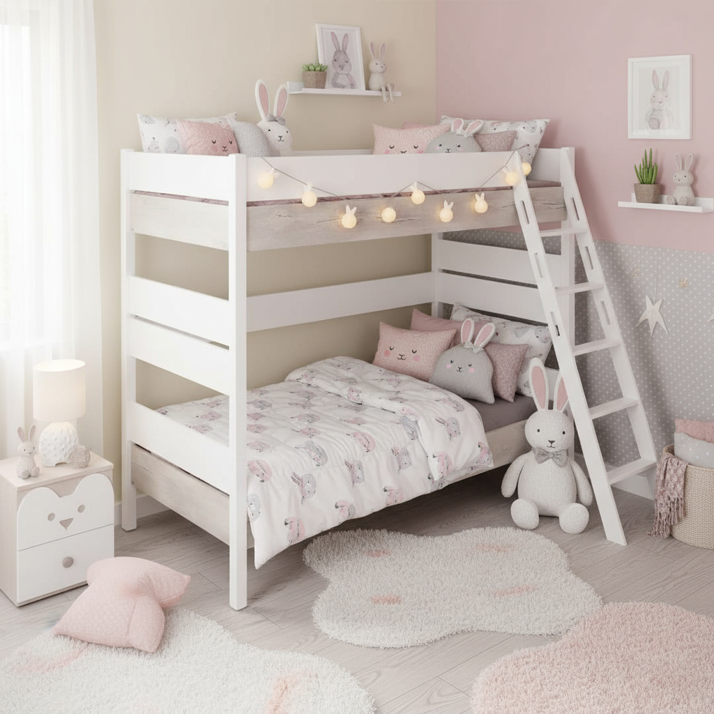 Hohes Etagenbett Kira Nautik mit Schrägleiter, 90 x 200 cm 3