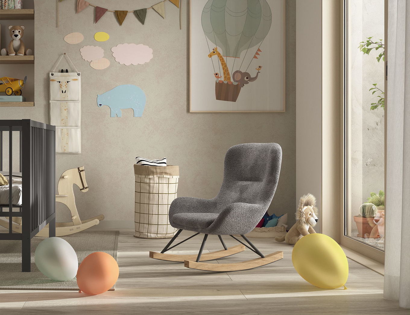 Kinderschaukelstuhl Rocky Anthrazit 3