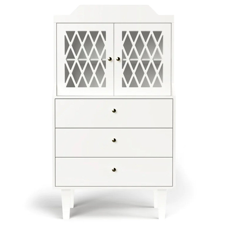 Hochkommode Harlequin Weiss