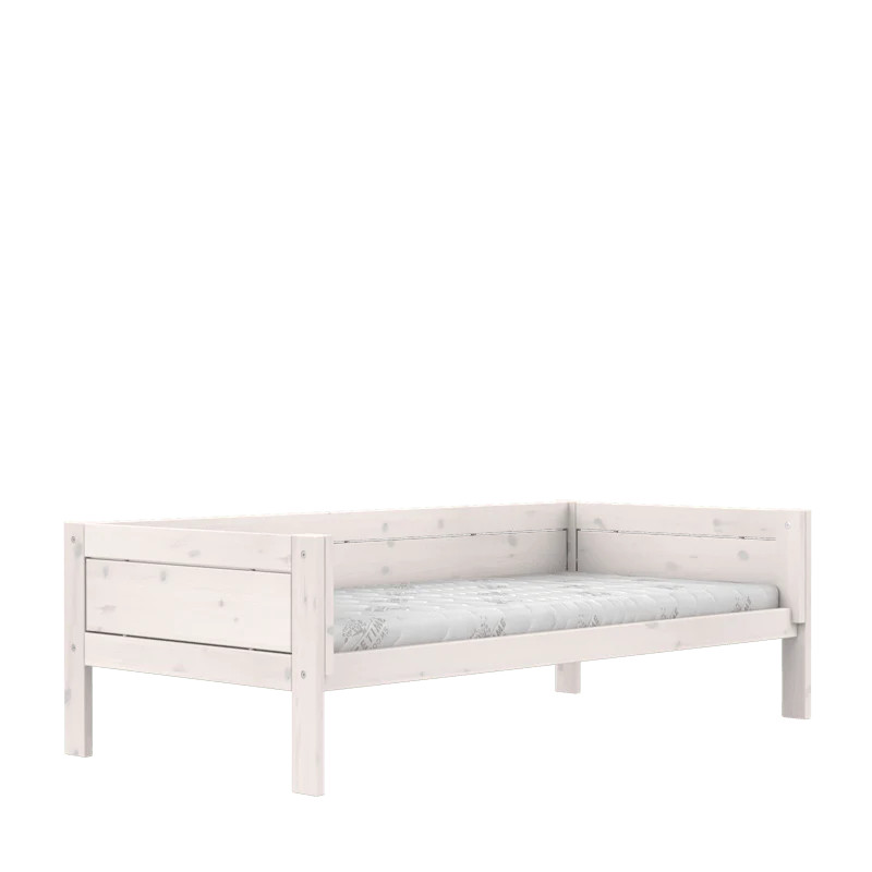 4 in 1 Bett mit Himmel Deluxe Lattenrost, Weiss lasiert 5