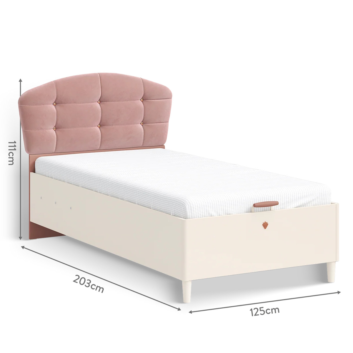 Bett Elegance  mit Kopfteil rund, mit Stauraum, 100 x 200 cm 4