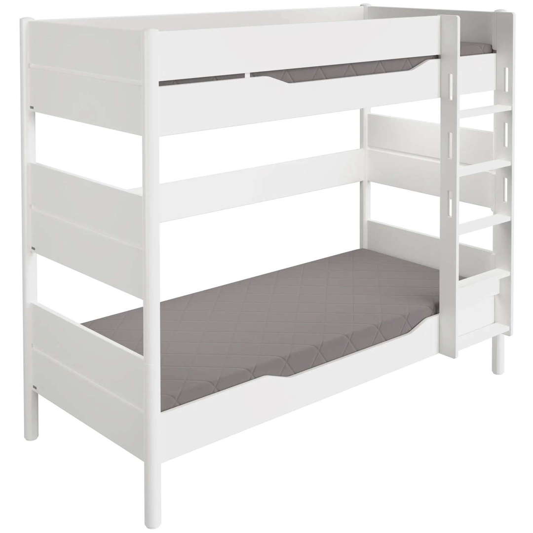 Etagenbett Ylvie mit gerader Leiter, Weiss, 90 x 200 cm 1