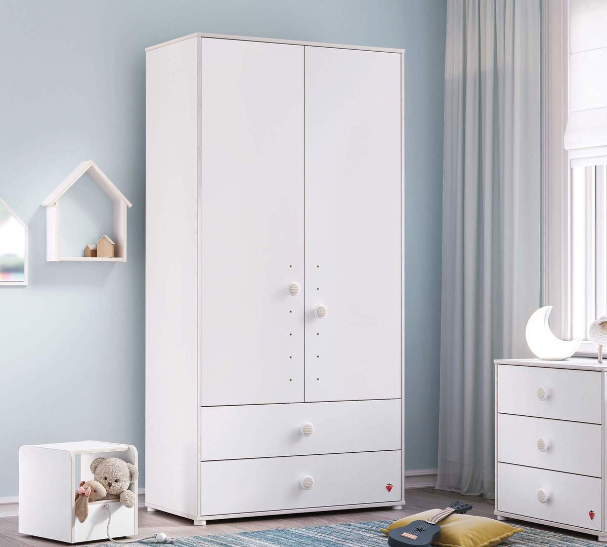 Kleiderschrank Montes Weiss, 2-türig 2