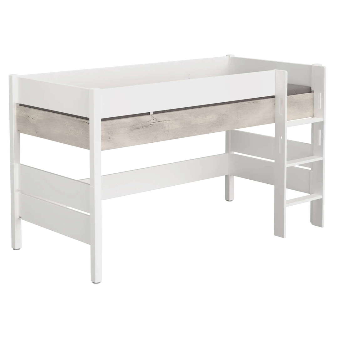 Halbhohes Bett Kira Nautik mit gerader Leiter, 90 x 200 cm