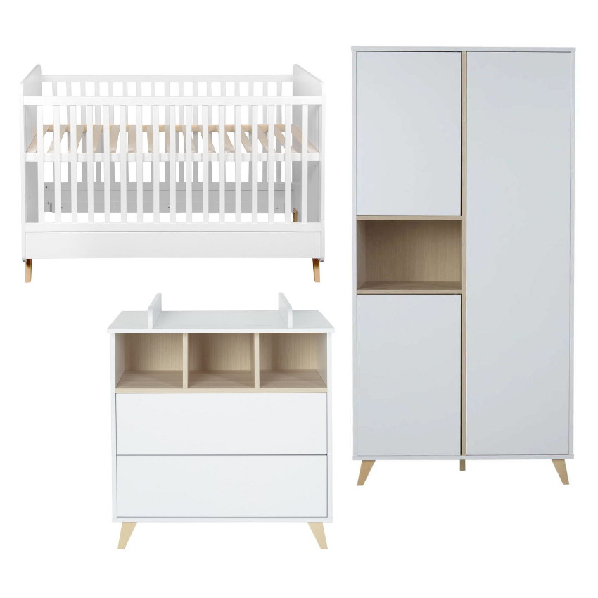 Babyzimmer Loft Set 3-teilig (2-türig) Weiss 1