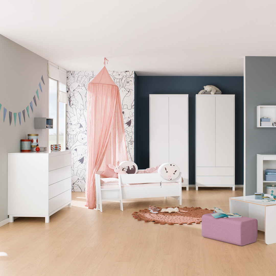 Kleiderschrank Olli mit Schubladen 2-türig Weiss #2