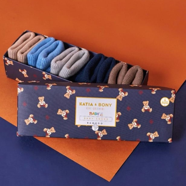 Socken Bambus Baby Blau 5er Set 0-3 Monate #2