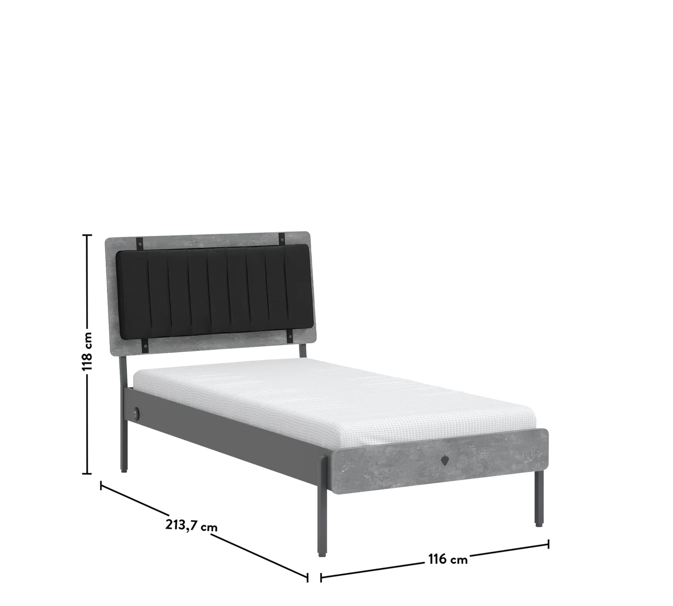 Bett Space Gray  Standard, 100 x 200 cm 8