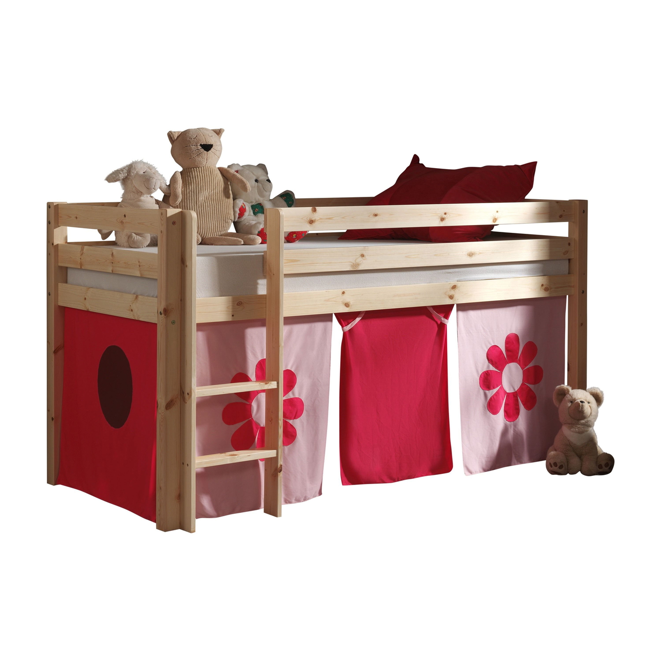 Halbhohes Bett Pink Flower Holz