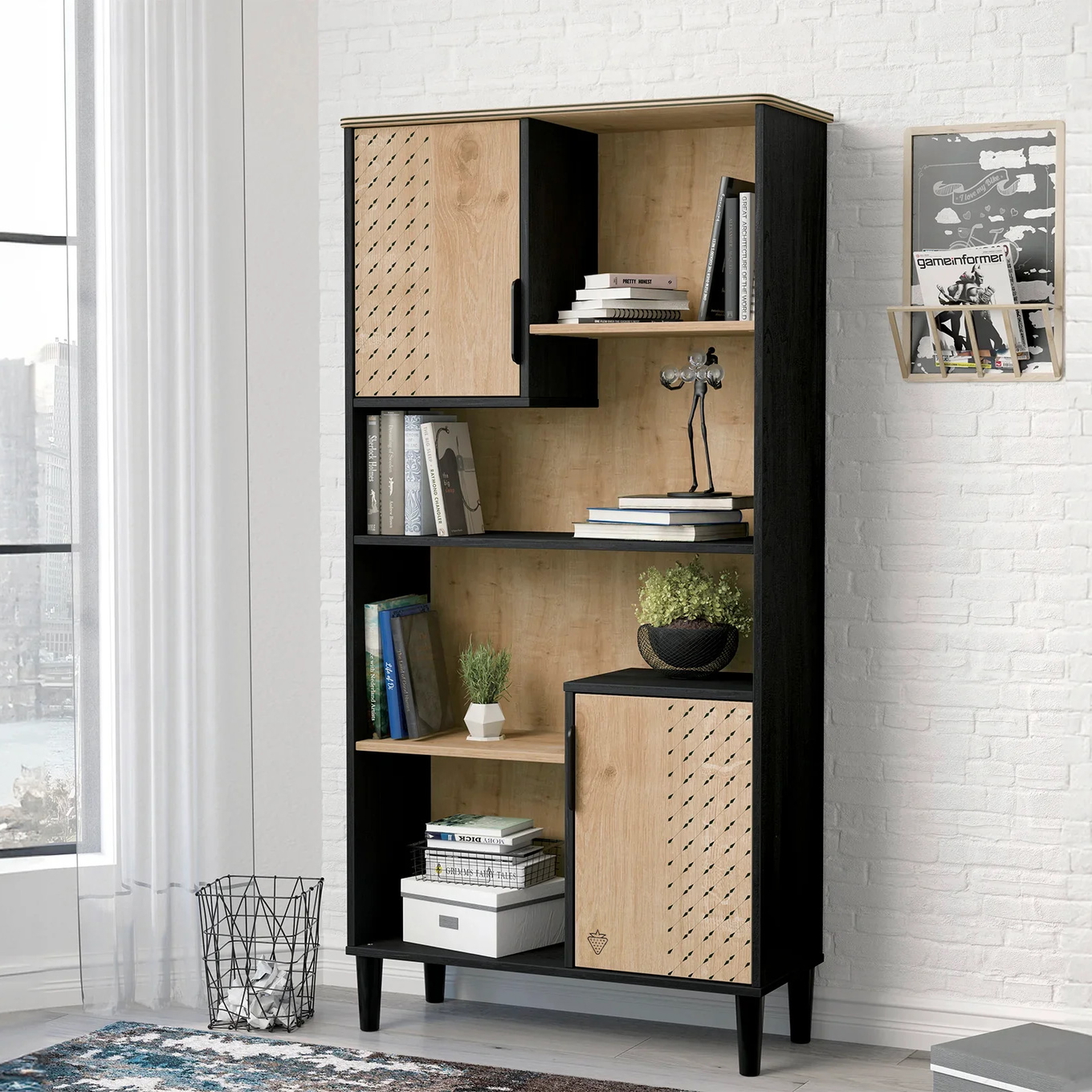 Bücherregal Black Breit 3