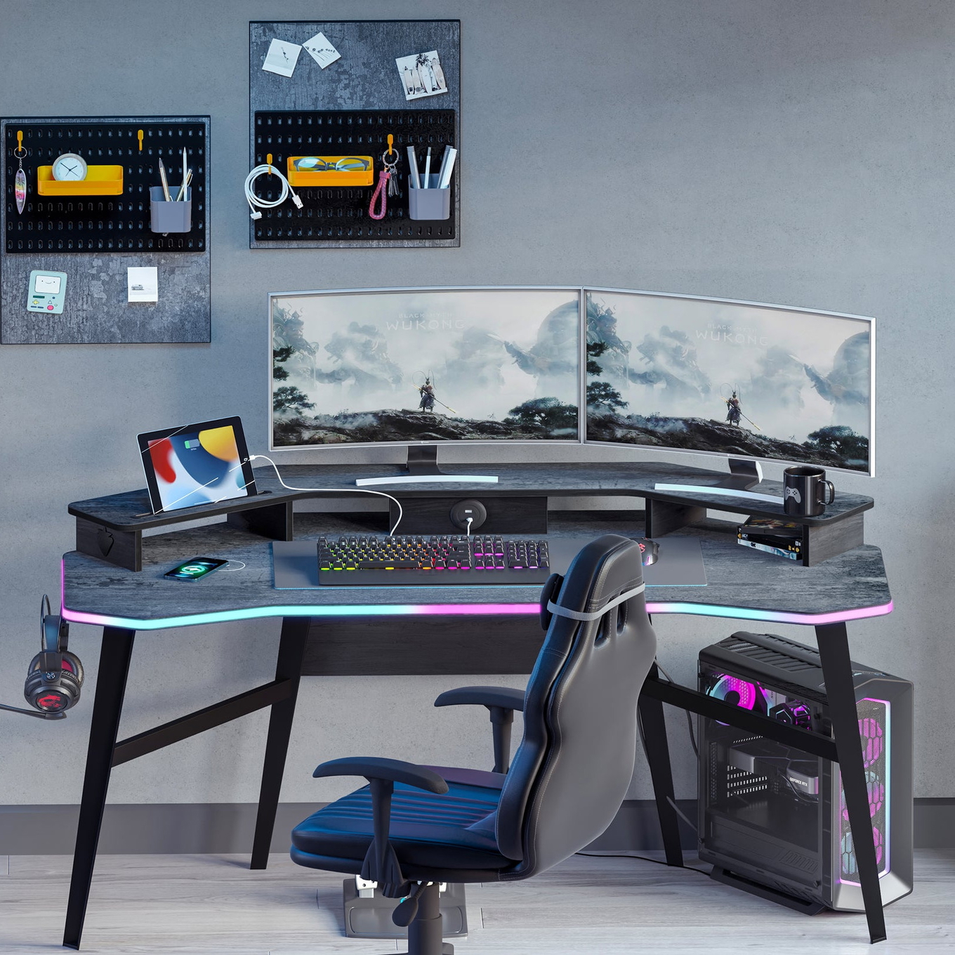 Schreibtisch Gaming Dark Metal #2