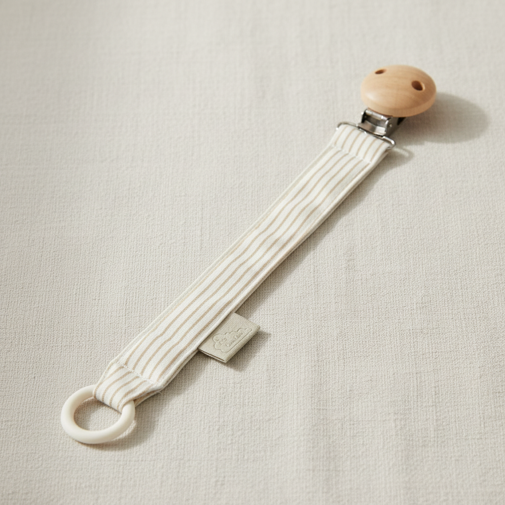 Schnullerkette Classic Stripes Camel #2