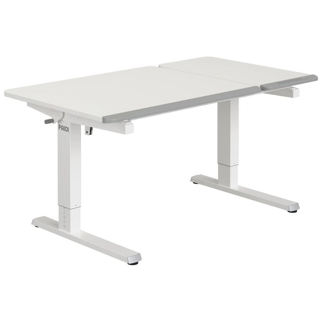 Schreibtisch Teenio 130 GT Weiss Platte Rechts Weiss, Grau