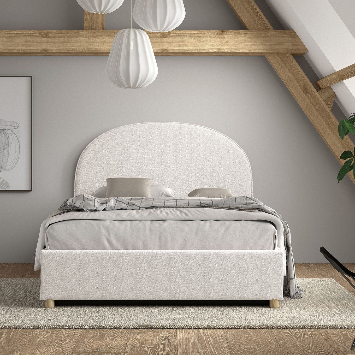 Bett Moon mit Stauraum Weiss, 140 x 200 cm 4