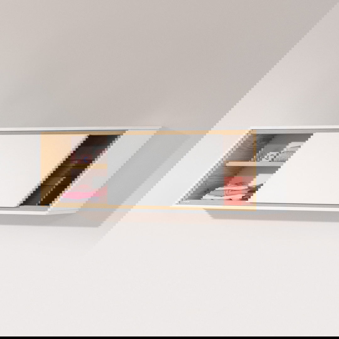 Wandregal Lieven mit Schiebetür Weiss, Holz #2