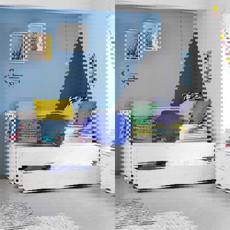 Kojenbett Deluxe Lattenrost, Weiss lasiert #2