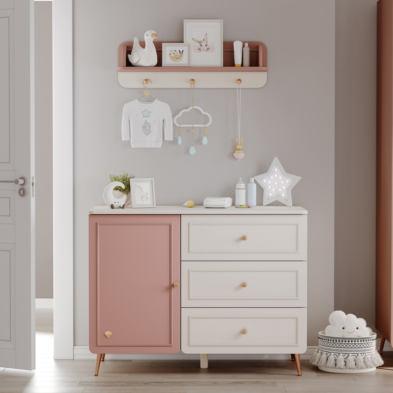 Kommode Elegance mit Schubladen, 1-türig #2