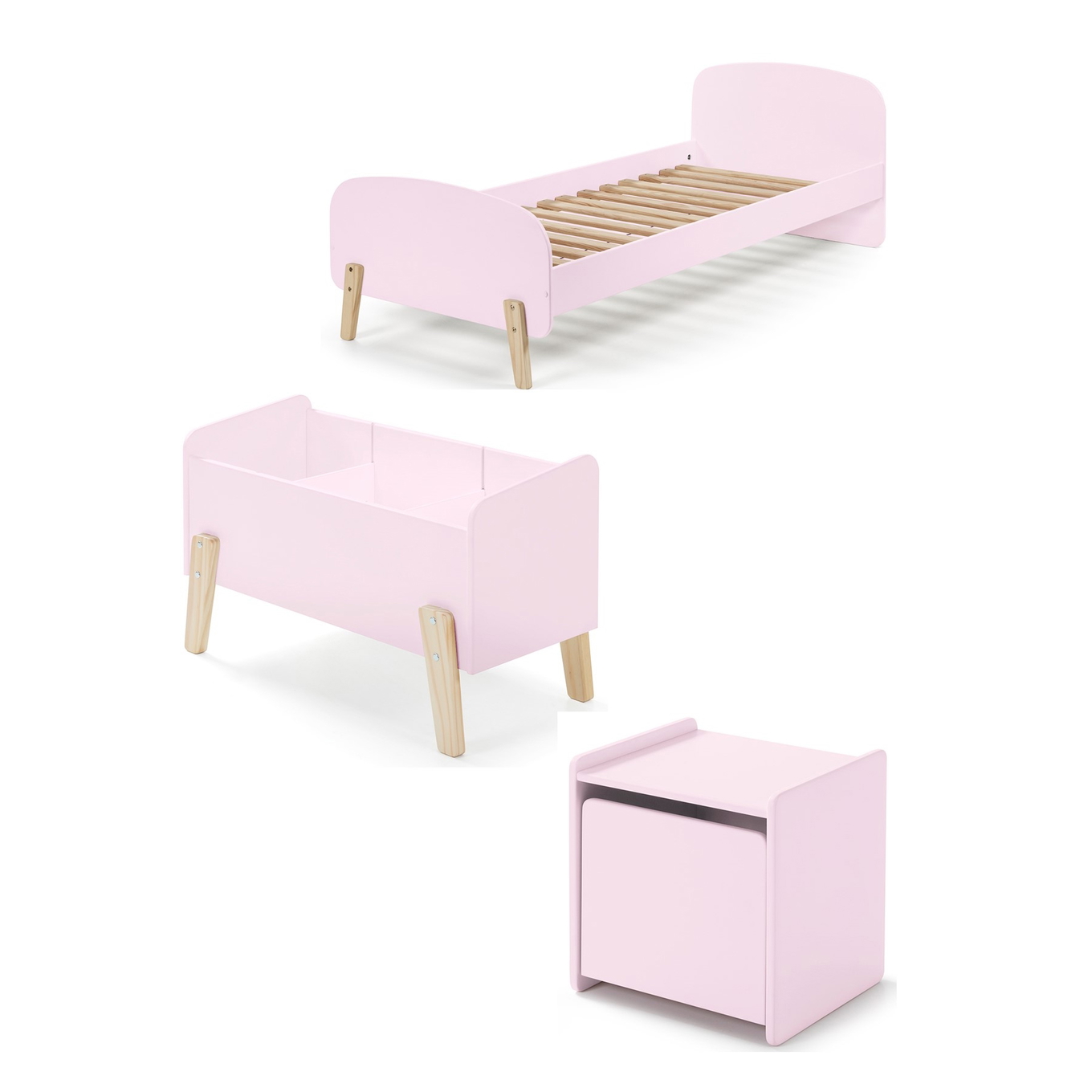 Kinderzimmer Kiddy 3-teilig Set Rosa