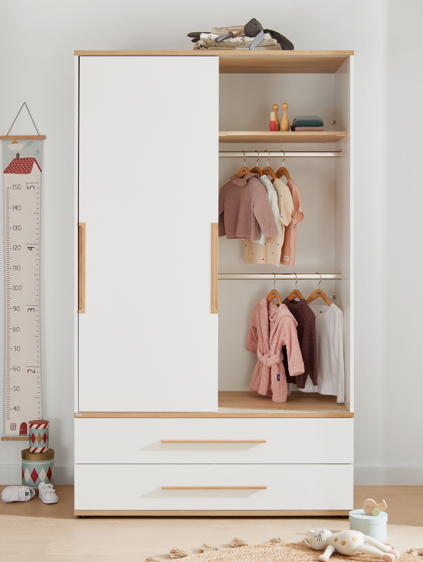 Kleiderschrank Yolanda Schmal, mit Schiebetür 5