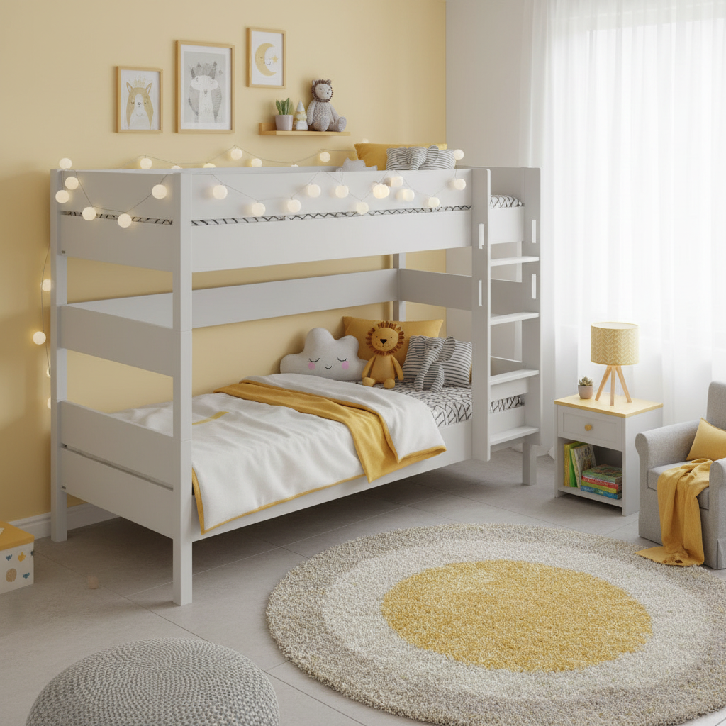 Etagenbett Tiago Grau, mit gerader Leiter, 120 x 200 cm #2