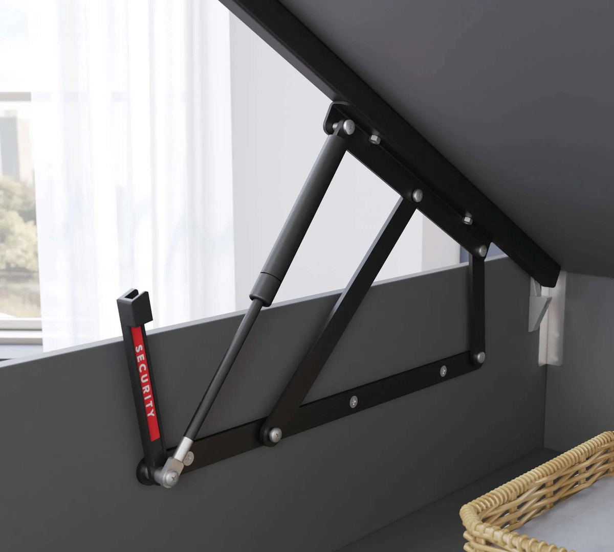 Bett Space Gray mit Stauraum, 100 x 200 cm 7