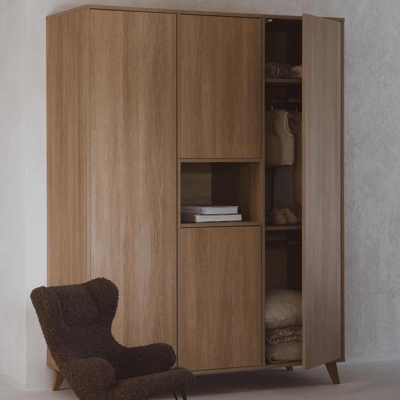 Kleiderschrank Loft Honey Ash, 3-türig #2