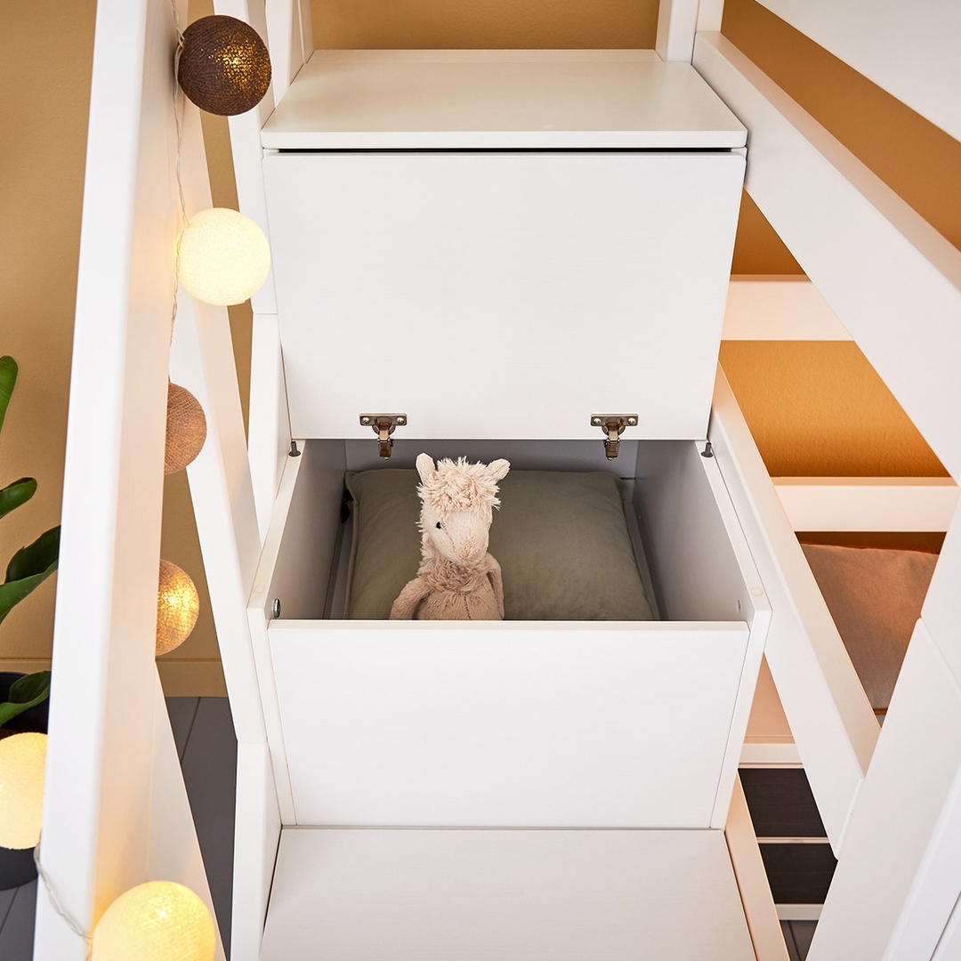 Treppe Lifetime für Mittelhohes Bett 152cm Weiss 4