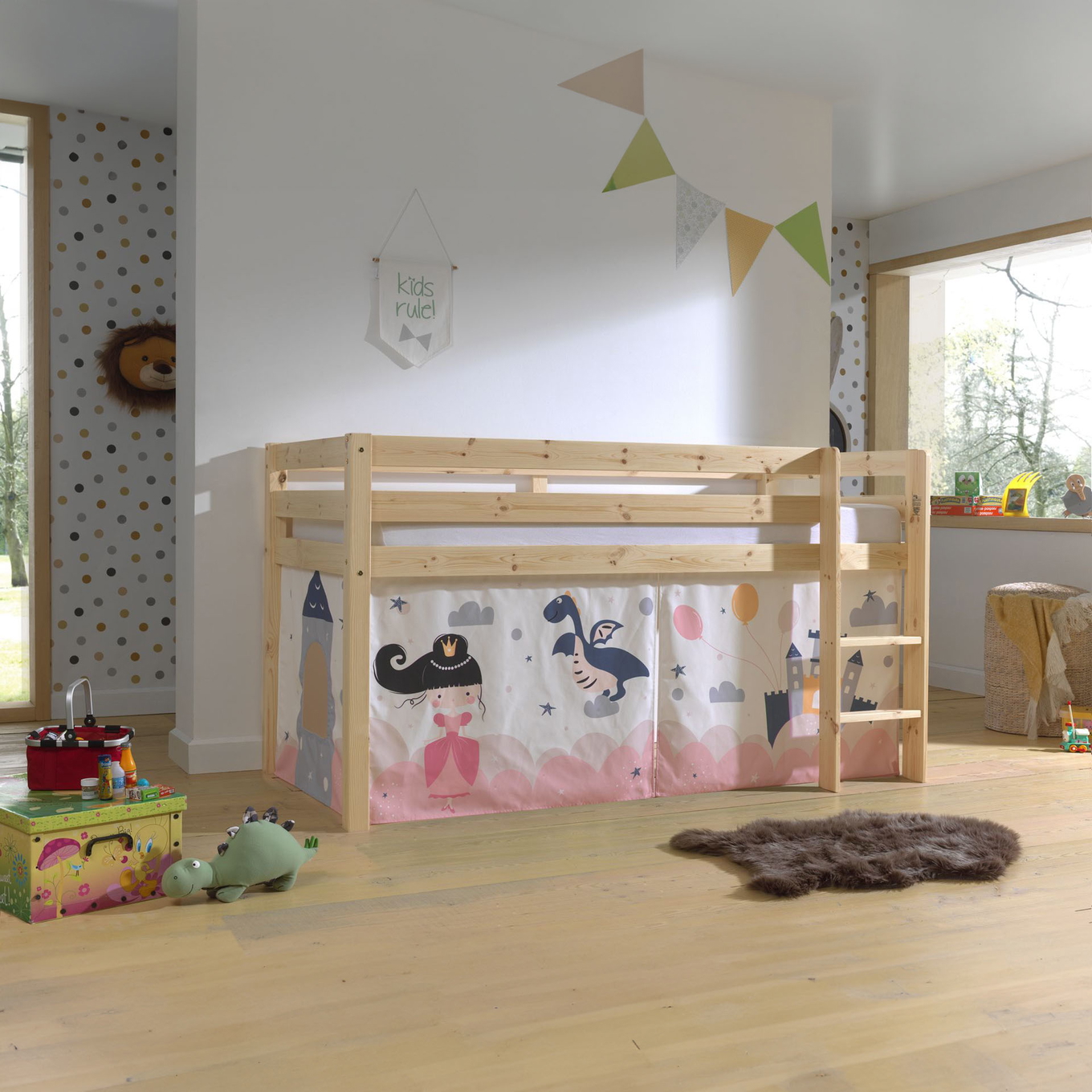 Halbhohes Bett Princess Sophie Holz #2