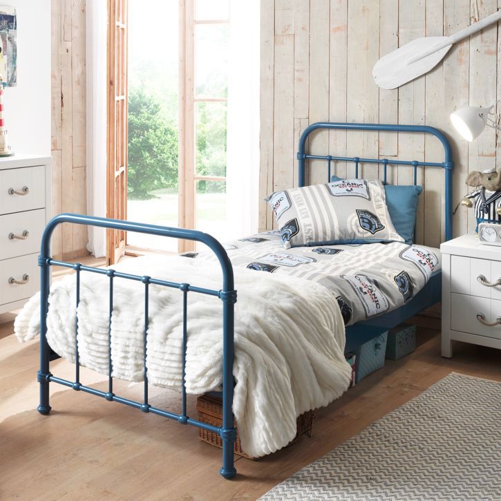Metallbett New York Blau #2
