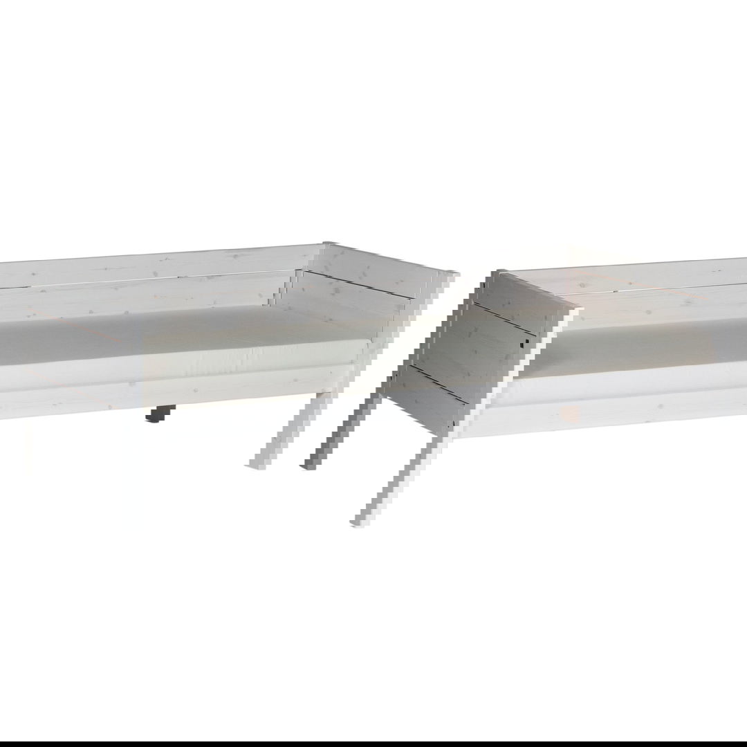 Basisbett Lifetime Deluxe Lattenrost, Weiss lasiert