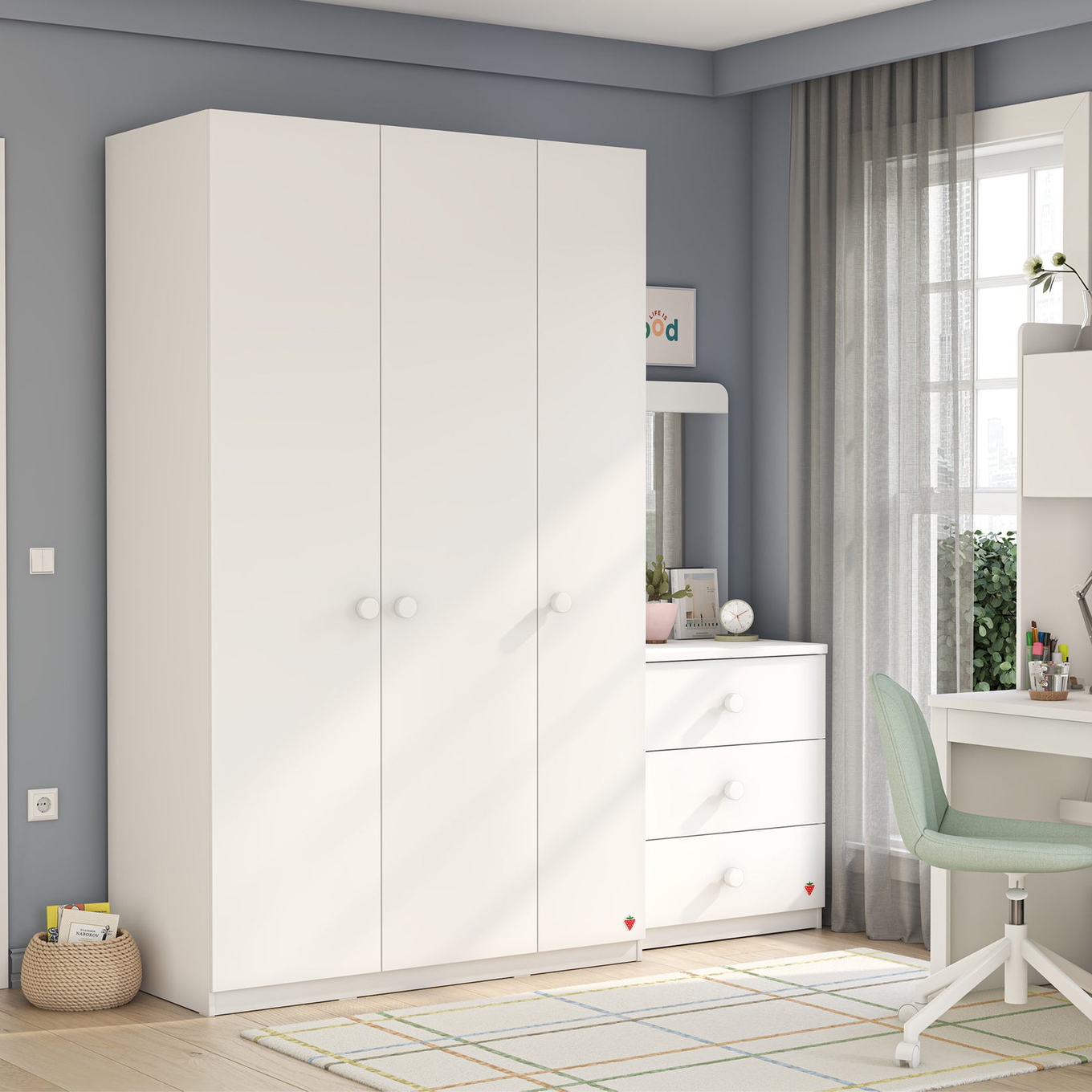 Kleiderschrank Varia White 3-türig #2