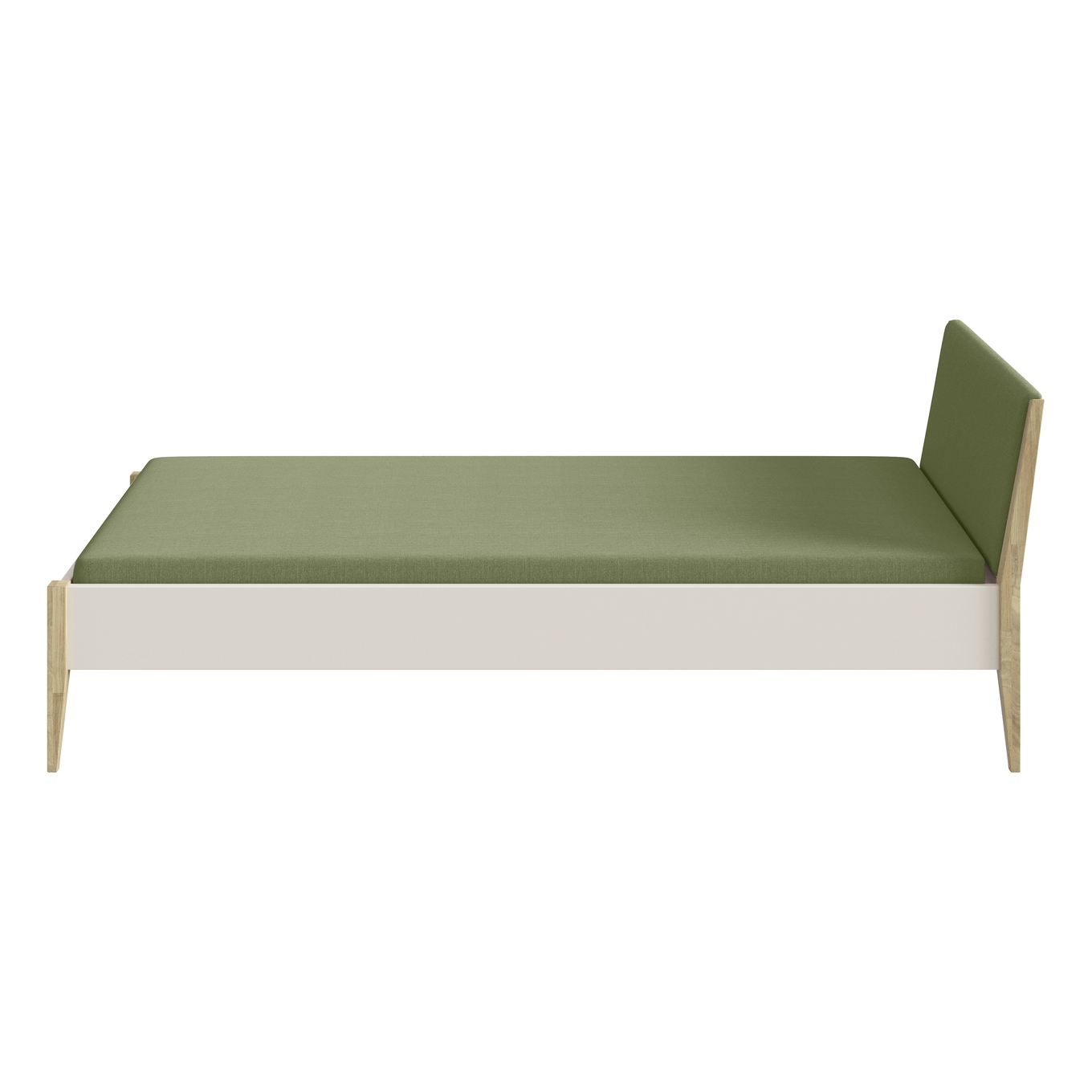 Bett Stiene mit gepolstertem Betthaupt Beige Nordic Green, 90 x 200 cm #2