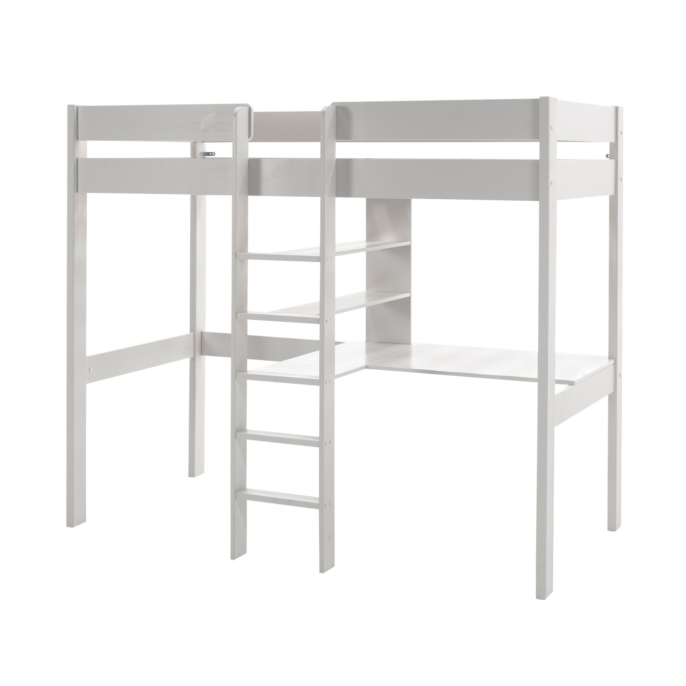 Hochbett Oliver mit Schreibplatte Weiss