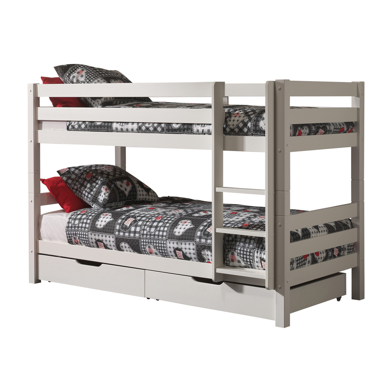 Etagenbett Pino inkl. 2 Schubladen Weiss