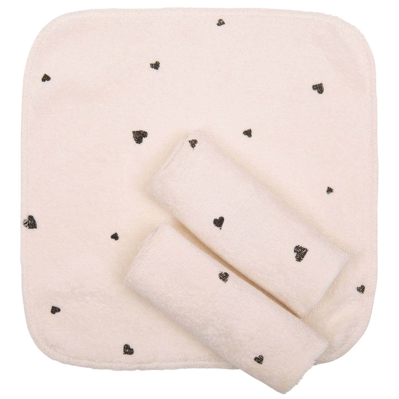 Waschtücher 3er Set Classic Hearts