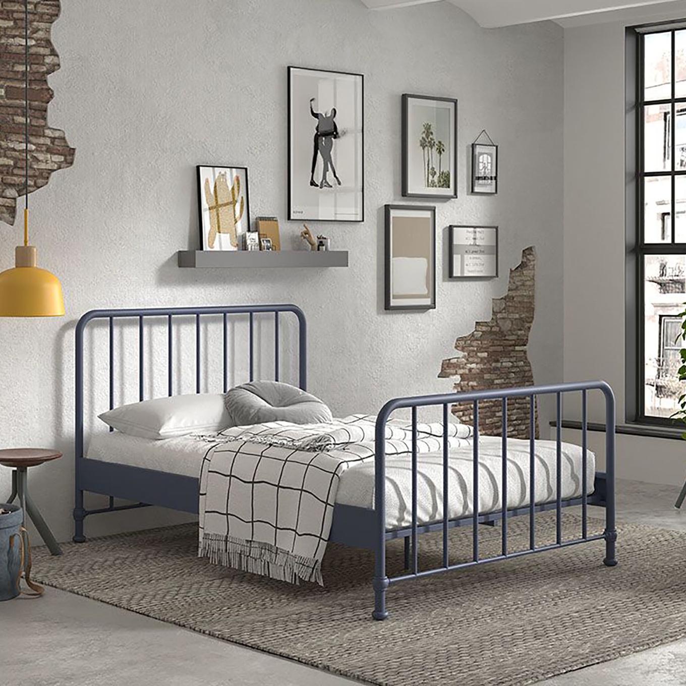 Metallbett Bronxx 140 Blau #2