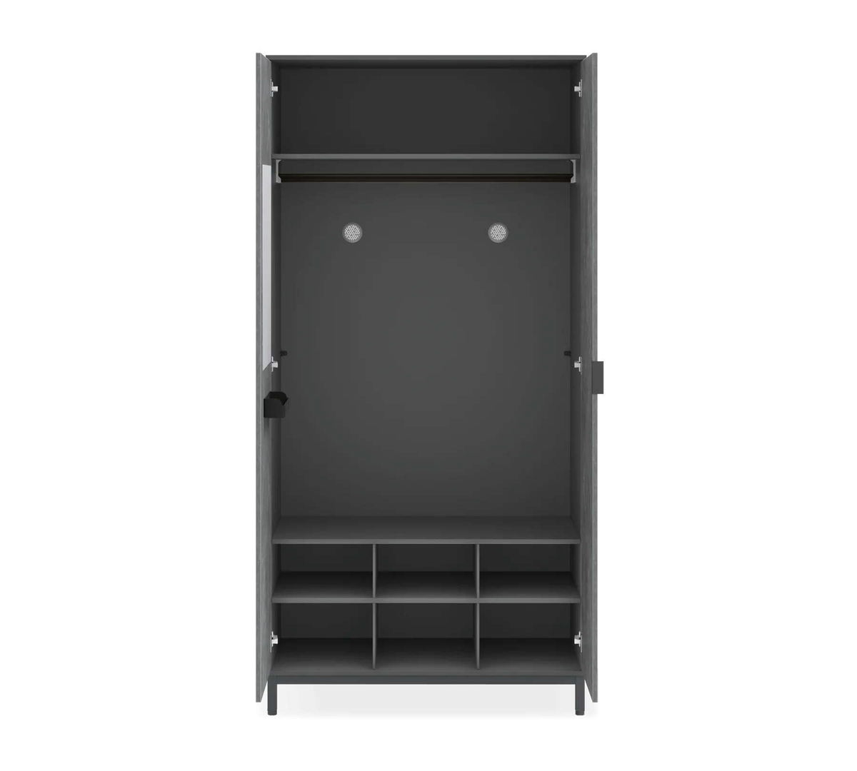 Kleiderschrank Space Gray 2-türig 3