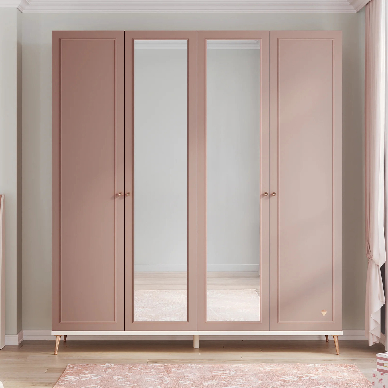 Kleiderschrank Elegance 4-türig mit Spiegel #2