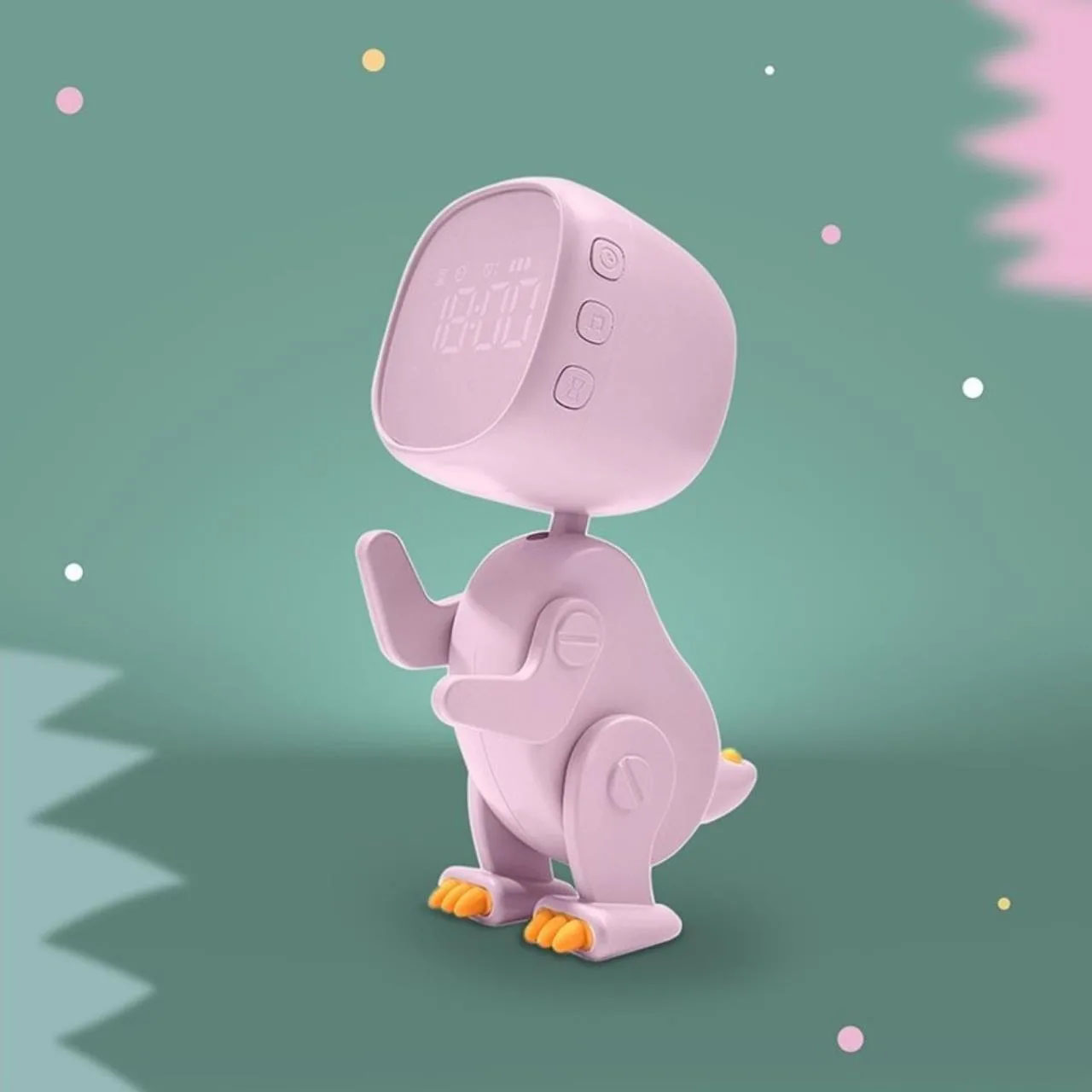 Wecker Roboter Dino Pink #2