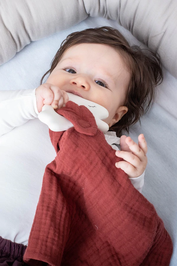 Beissring Hase mit Schmusetuch Rost #2