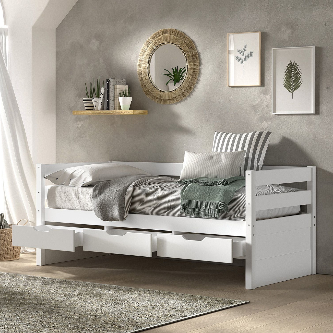 Kojenbett Margrit mit Schubladen Weiss 3