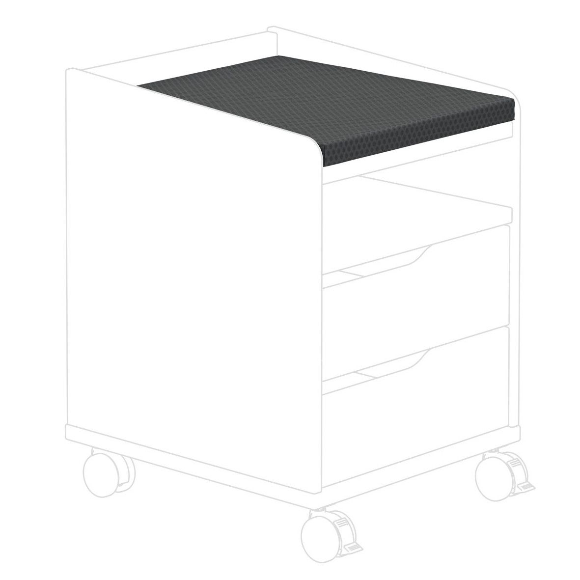 Sitzpolster für Rollcontainer 2S Grau