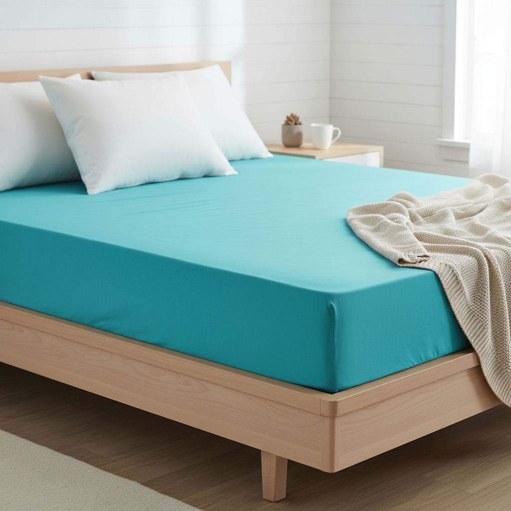 Fixleintuch Cotton Box Türkis, 120 x 200 cm 3