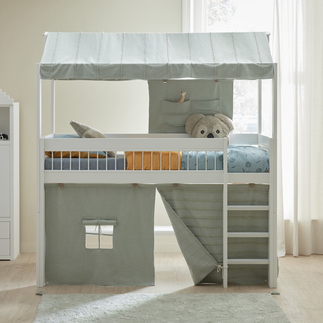 Halbhohes Bett Breeze Essence inkl. Dachkonstruktion Blue Sage #2