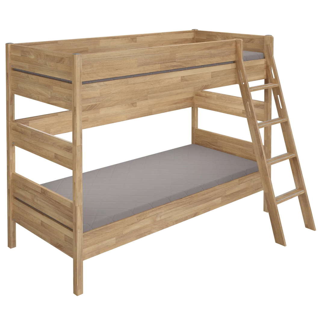 Etagenbett Sten Holz, mit Schrägleiter